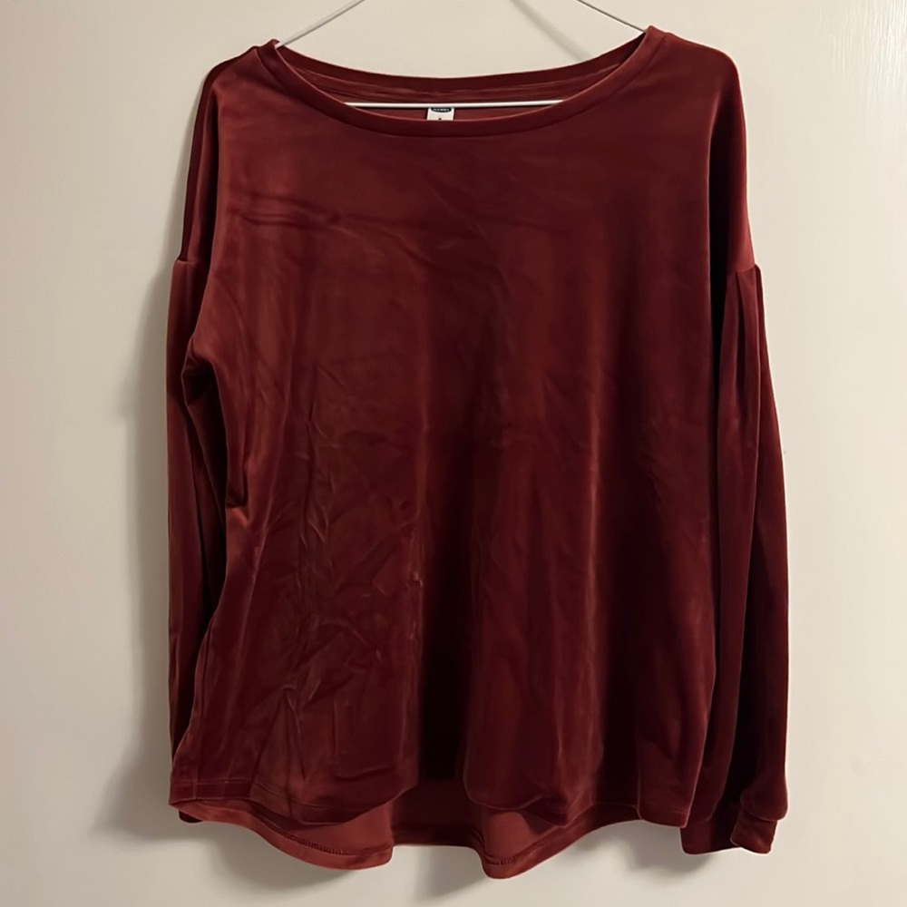 Maroon Velvet long sleeve shirt
